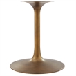 Modway Lippa Dining Table with Powder-Coated Metal Pedestal Base in Brass Walnut