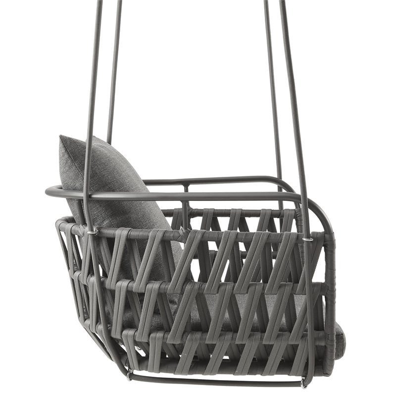 Modway Kaliah Powder-Coated Aluminum Frame Swing Chair in Charcoal