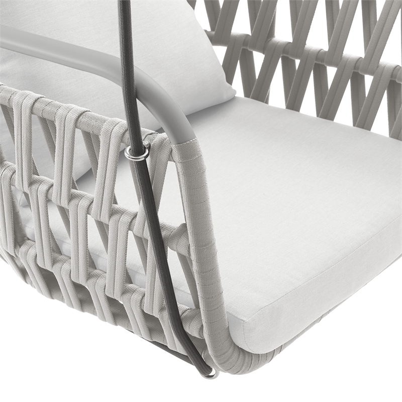 Kaliah Swing Chair in Light Gray White
