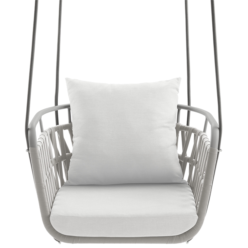 Kaliah Swing Chair in Light Gray White