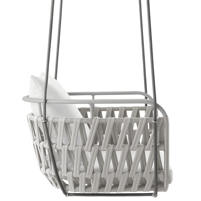 Kaliah Swing Chair in Light Gray White