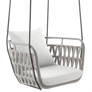 Kaliah Swing Chair in Light Gray White