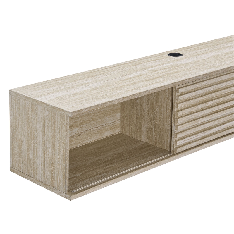 Render Wall-Mount Media Console TV Stand in Travertine