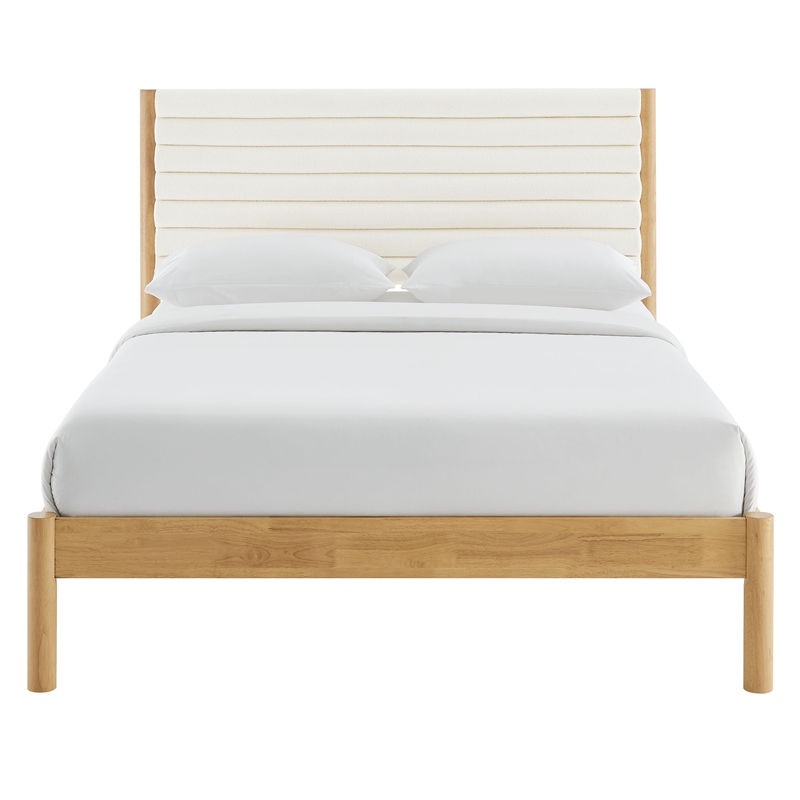 Olea Queen Platform Bed in Feather Oak