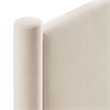 Rael Performance Velvet Queen Headboard in Alabaster