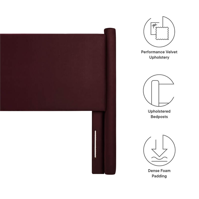 Rael Queen Headboard in Mulberry