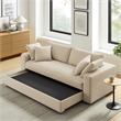 Modway Commix Down Filled Overstuffed Sleeper Sofa w/Throw Pillows - Light Beige