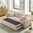 Modway Commix Down Filled Overstuffed Sleeper Sofa w/Throw Pillows - Light Beige