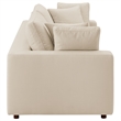 Modway Commix Down Filled Overstuffed Sleeper Sofa w/Throw Pillows - Light Beige