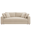 Modway Commix Down Filled Overstuffed Sleeper Sofa w/Throw Pillows - Light Beige