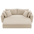 Modway Commix Down Filled Overstuffed Sleeper Sofa w/Throw Pillows - Light Beige