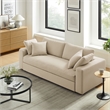 Modway Commix Down Filled Overstuffed Sleeper Sofa w/Throw Pillows - Light Beige