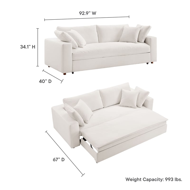 Commix Sleeper Sofa in Pure White