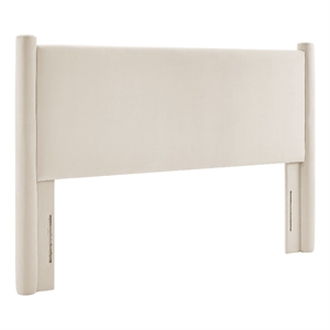 Rael Performance Velvet Full Headboard in Alabaster