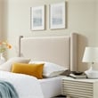 Modway Rael Performance Velvet Upholstered Twin Headboard in Alabaster