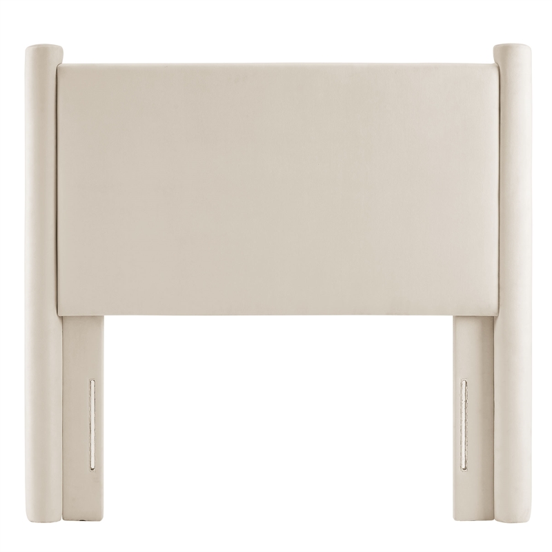Modway Rael Performance Velvet Upholstered Twin Headboard in Alabaster