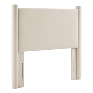 Modway Rael Performance Velvet Upholstered Twin Headboard in Alabaster