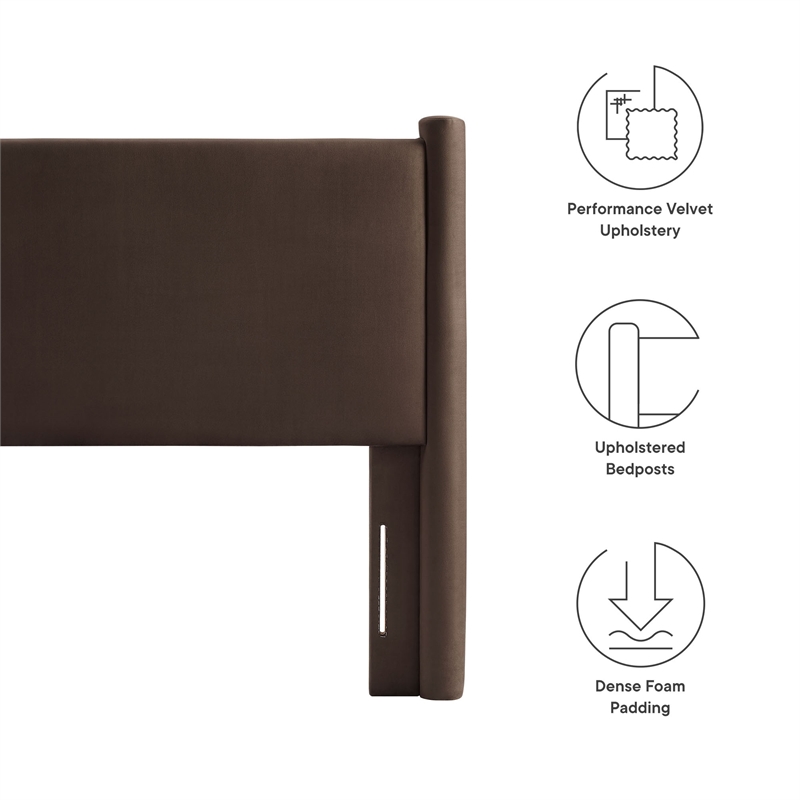 Rael Twin Headboard in Chocolate Brown