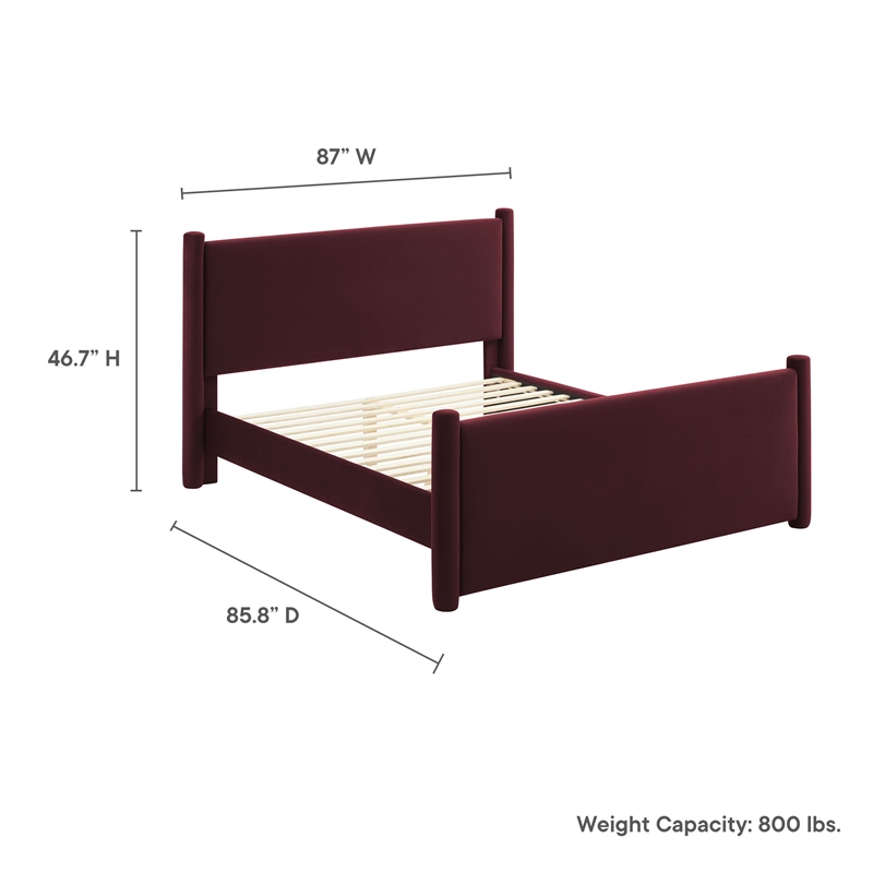 Rael King Platform Bed in Mulberry