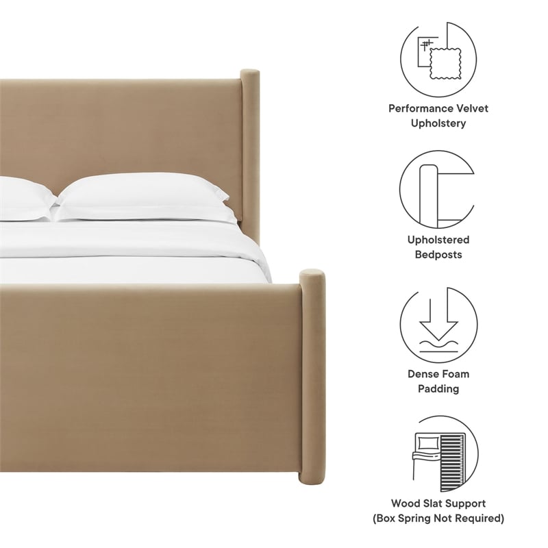 Rael King Platform Bed in Taupe