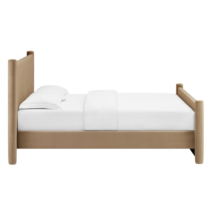 Rael King Platform Bed in Taupe