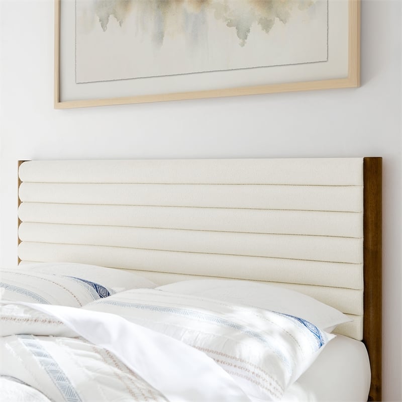 Olea Queen Platform Bed in Feather Walnut