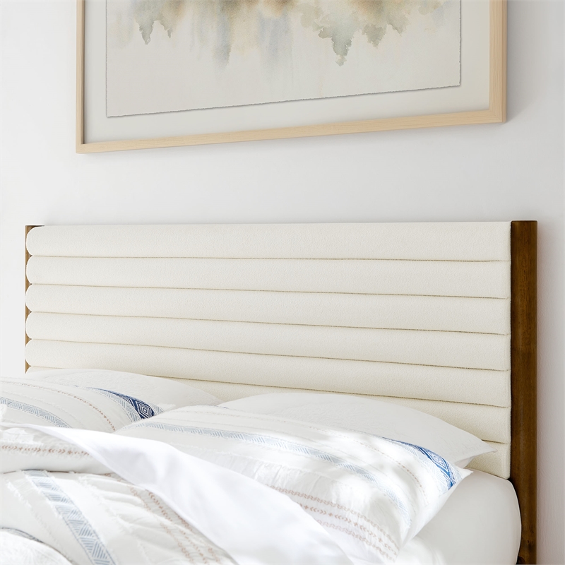 Olea Full Platform Bed in Feather Walnut