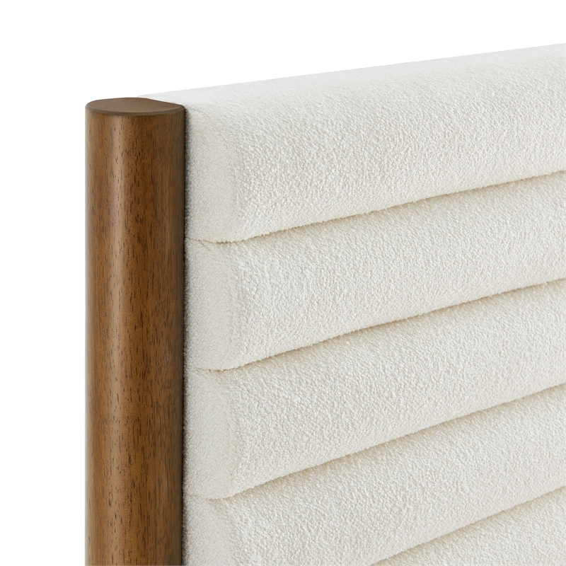 Olea Twin Platform Bed in Feather Walnut