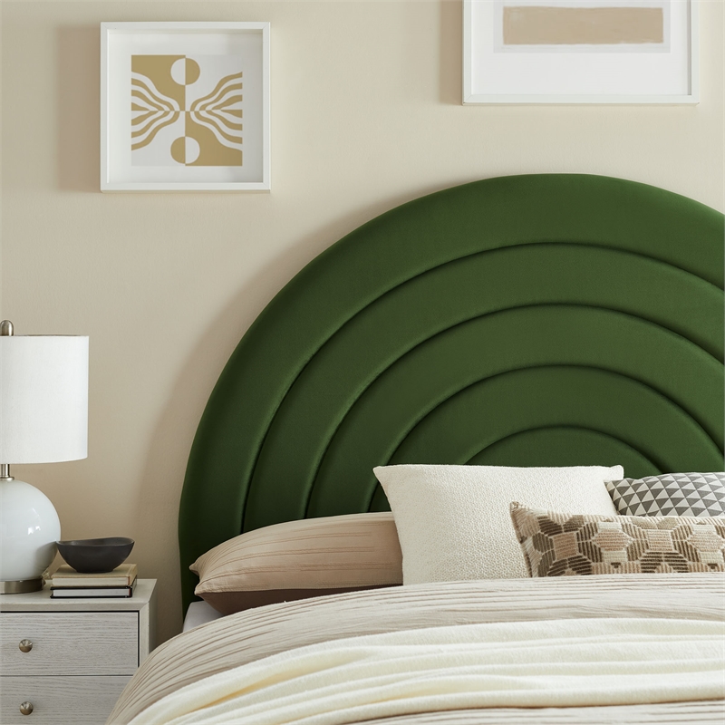 Solana Full Headboard in Moss Green