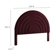 Modway Solana Arched Performance Velvet Upholstered King Headboard in Mulberry