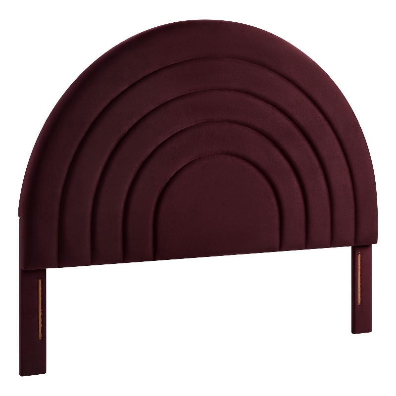 Modway Solana Arched Performance Velvet Upholstered King Headboard in Mulberry