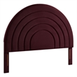 Modway Solana Arched Performance Velvet Upholstered Queen Headboard in Mulberry