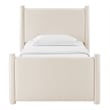 Modway Rael Performance Velvet Upholstered Twin Platform Bed in Alabaster