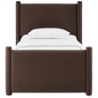 Modway Rael Performance Velvet Upholstered Twin Platform Bed in Chocolate Brown
