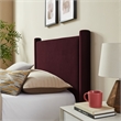 Modway Rael Performance Velvet Upholstered Twin Platform Bed in Mulberry