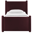 Modway Rael Performance Velvet Upholstered Twin Platform Bed in Mulberry