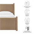 Modway Rael Velvet Upholstered Twin Platform Bed Frame in Taupe