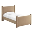 Modway Rael Velvet Upholstered Twin Platform Bed Frame in Taupe