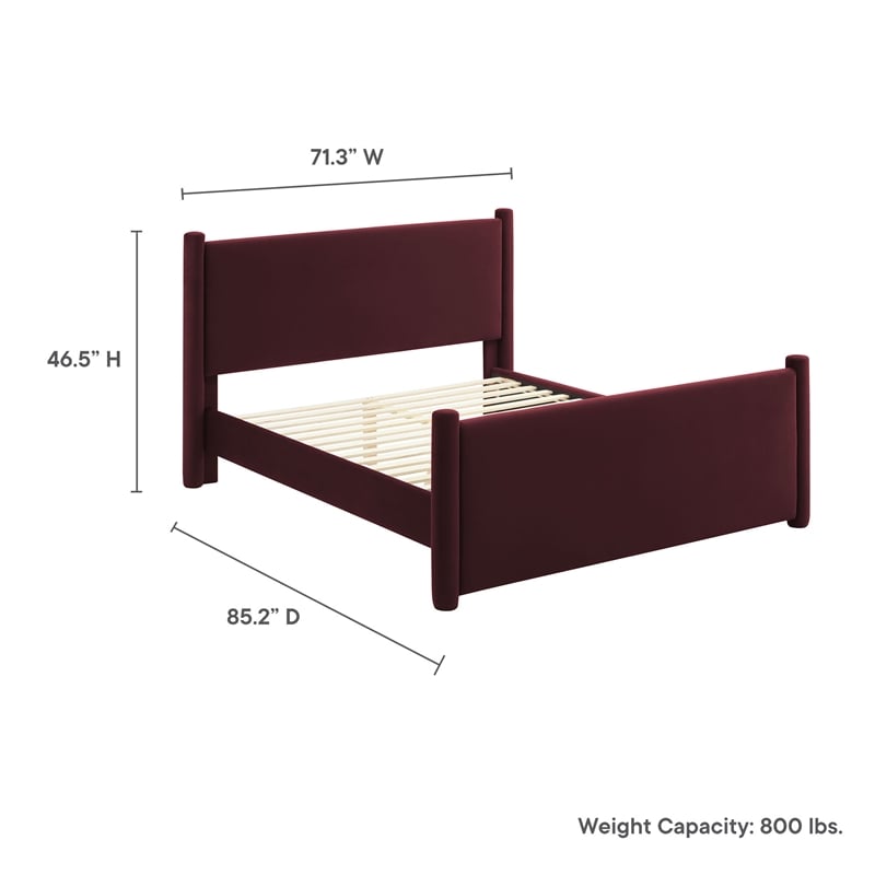 Rael Queen Platform Bed in Mulberry