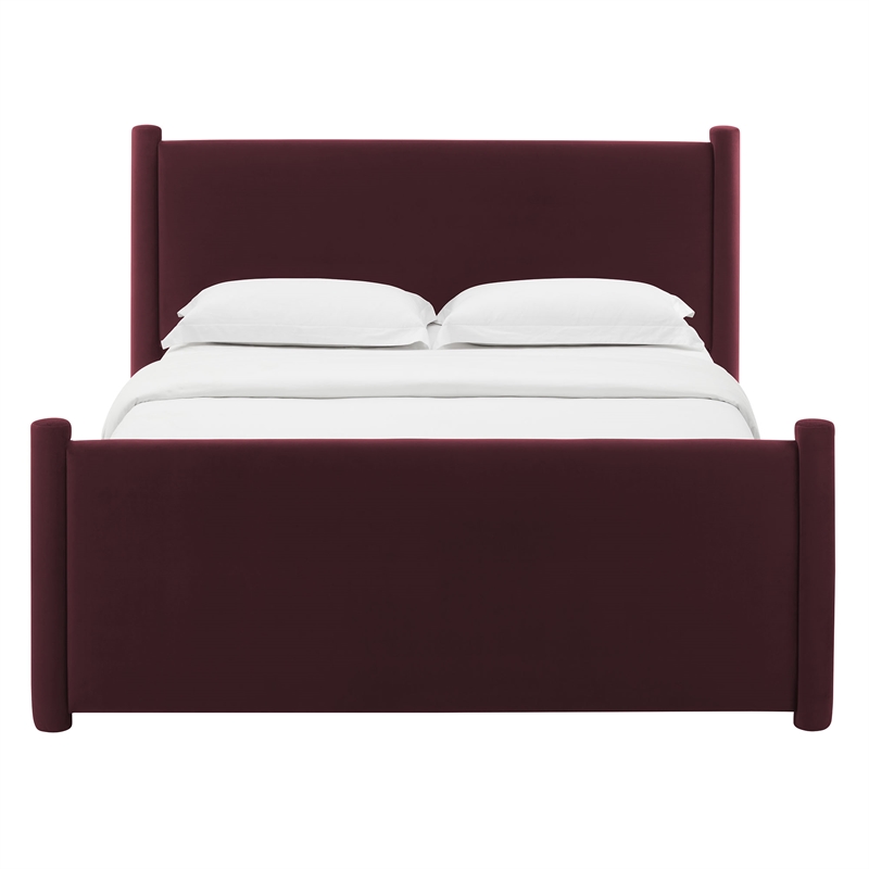 Rael Queen Platform Bed in Mulberry