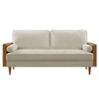 Kellan Sofa in Walnut Heathered Weave Light Beige