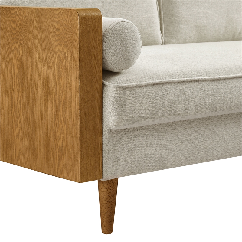 Kellan Sofa in Walnut Heathered Weave Light Beige