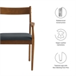 Solara Dining Armchairs Set of 2 in Walnut Black