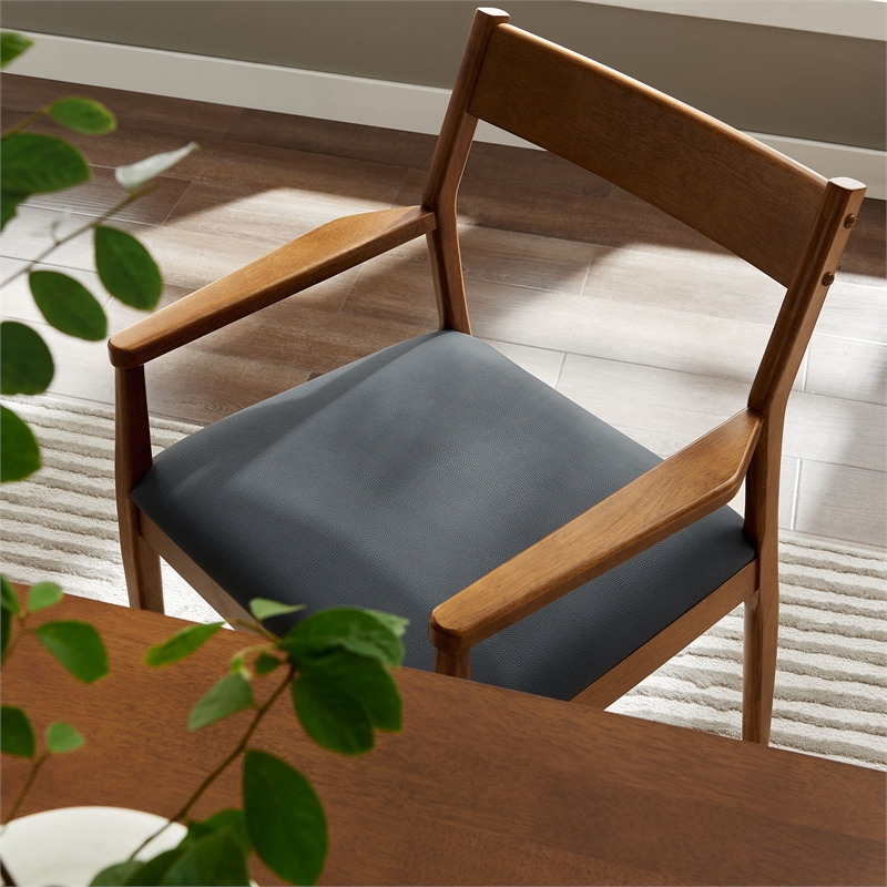 Solara Dining Armchairs Set of 2 in Walnut Black
