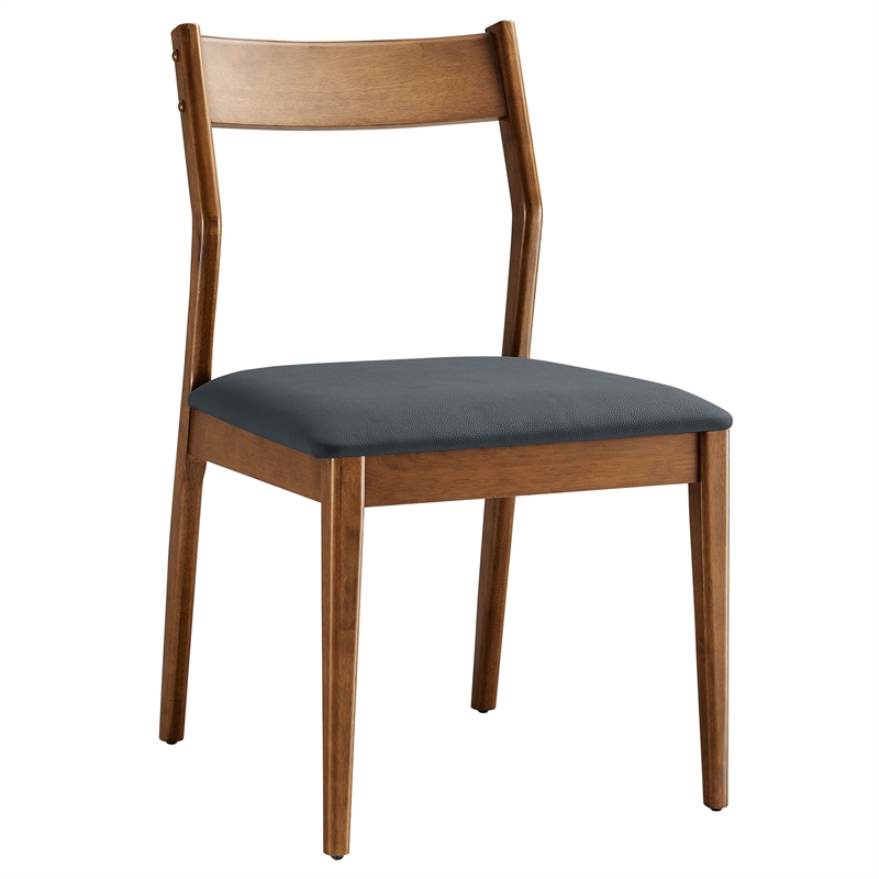 Solara Dining Side Chairs Set of 2 in Walnut Black