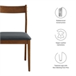 Solara Dining Side Chairs Set of 2 in Walnut Black