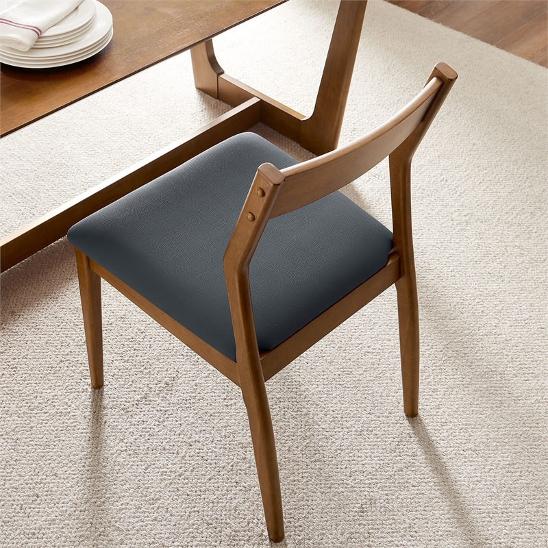Solara Dining Side Chairs Set of 2 in Walnut Black