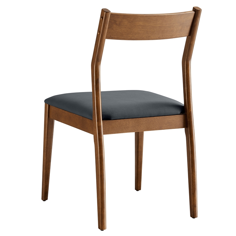 Solara Dining Side Chairs Set of 2 in Walnut Black