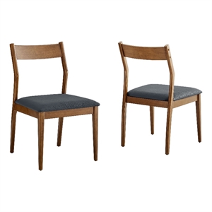 solara dining side chairs set of 2 in walnut black