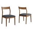 Solara Dining Side Chairs Set of 2 in Walnut Black